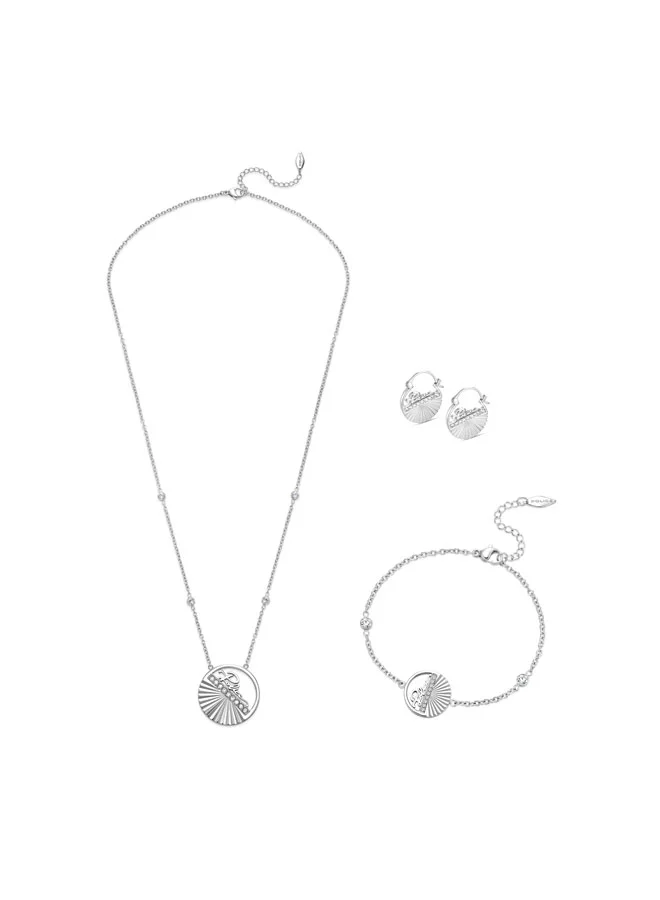 بوليس Seashell Pendant Necklace & Hoop Earrings Gift Set for Women